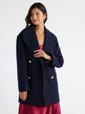 Wool-Blend Peacoat with Patch Pockets P226631
