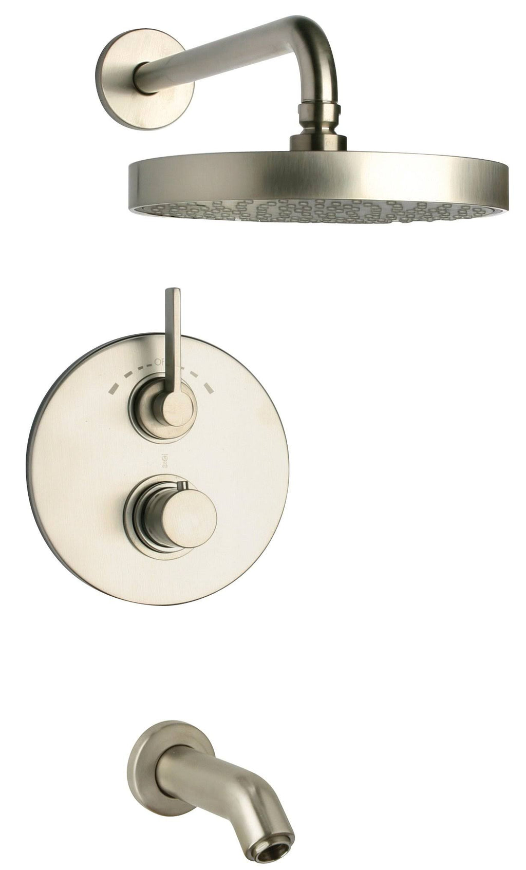 Brushed Nickel Thermostatic Valve 2 Way Diverter Volume Control D4575