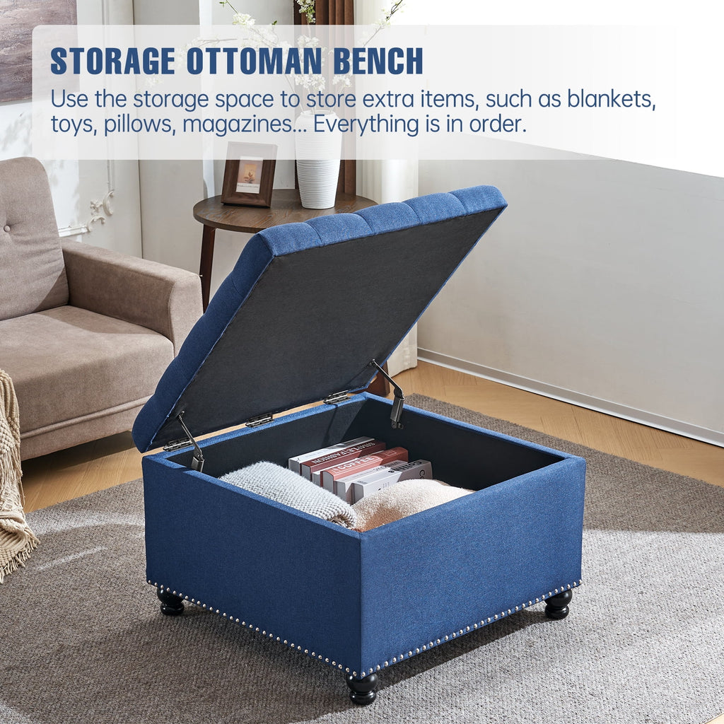 Large Upholstered Storage Ottoman Q718715