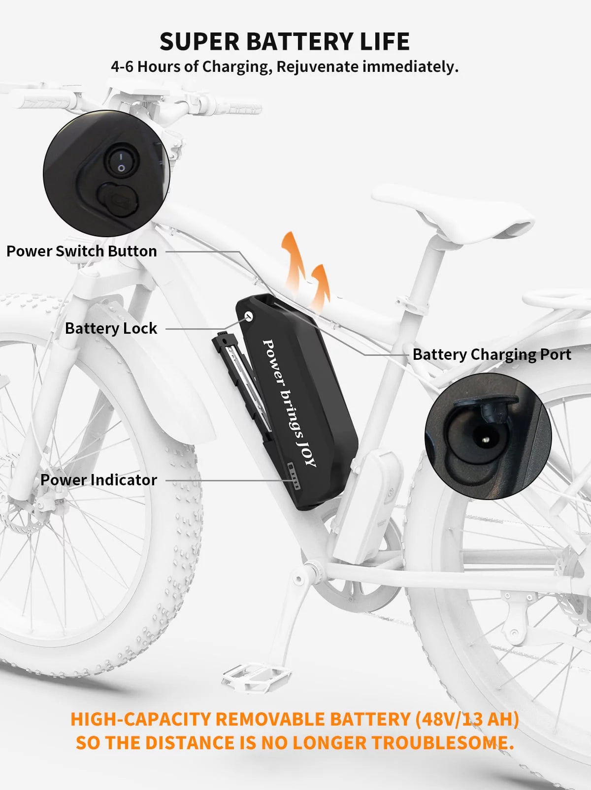 750W 48V 13AH Fat Tire Electric Mountain Bike J52560