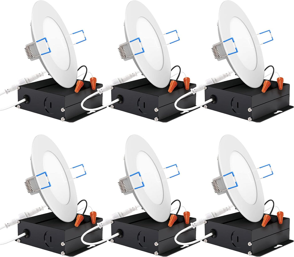 6 Inch Ultra Thin LED Recessed Ceiling Lights Selectable Dimmable 6 Pack I966467