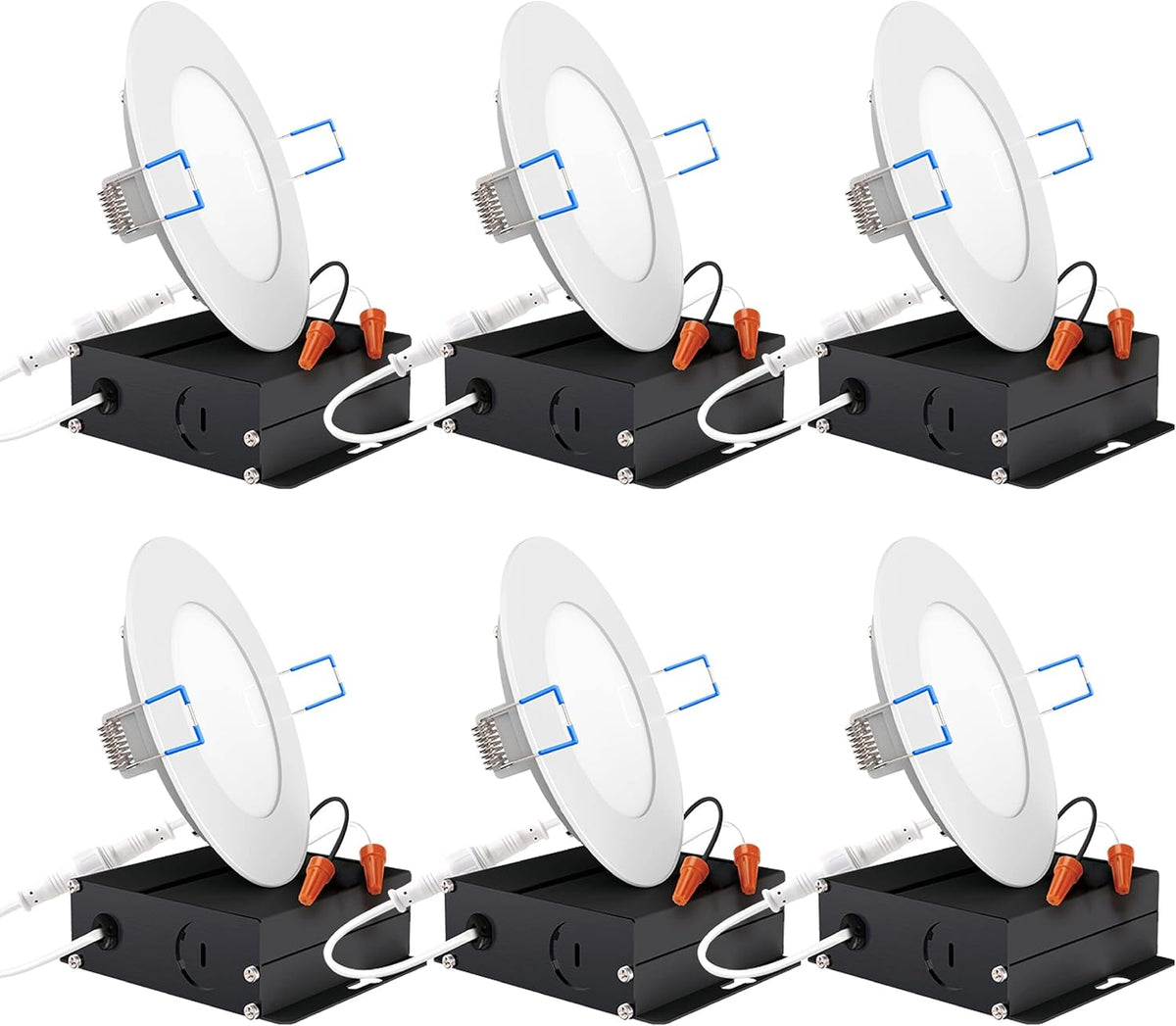 6 Inch Ultra Thin LED Recessed Ceiling Lights Selectable Dimmable 6 Pack I966467
