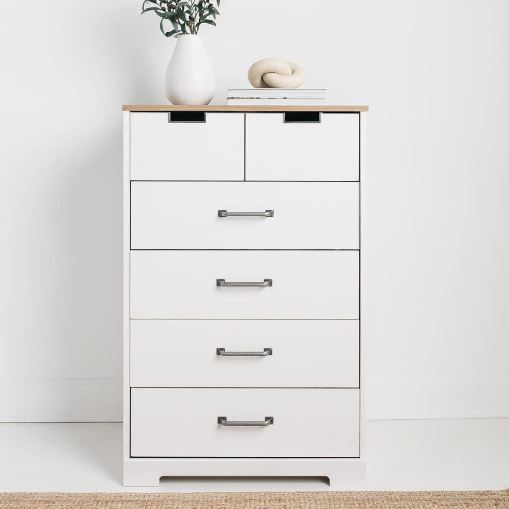White 5 Drawer Wood Chest U344