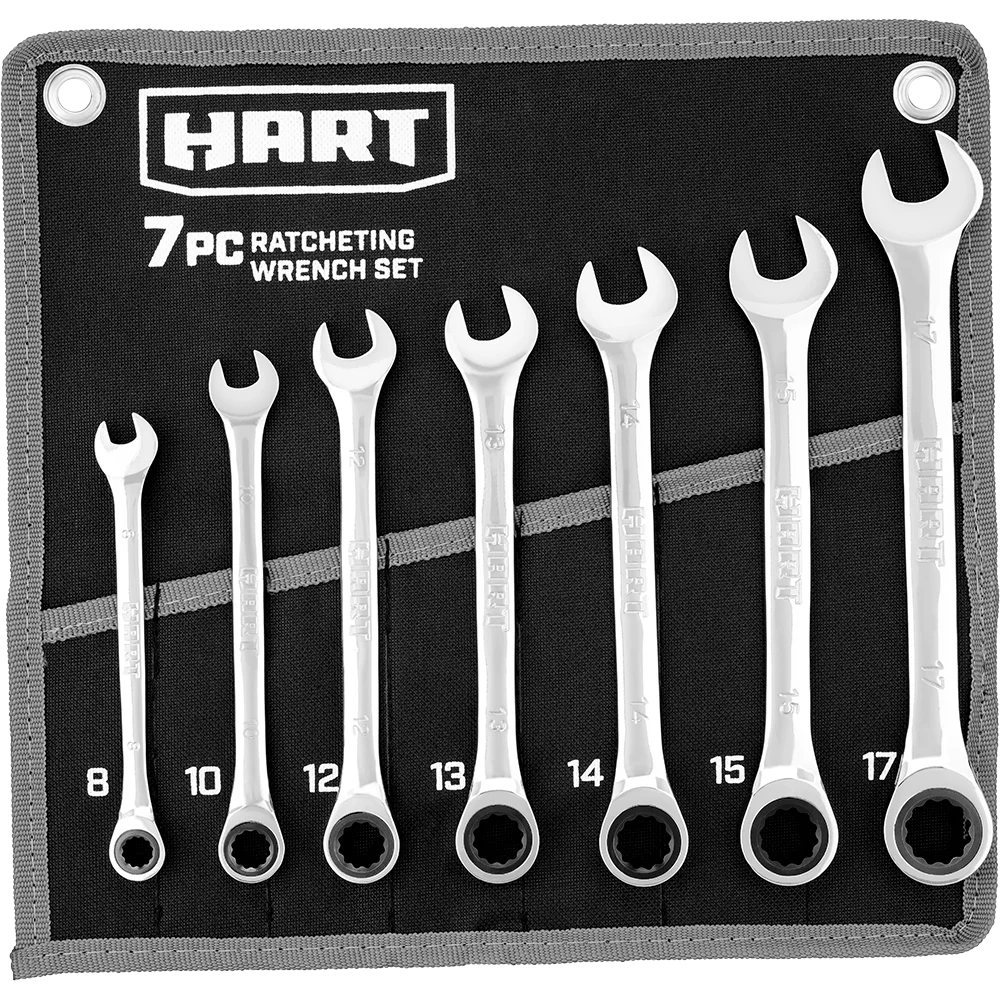 7-Piece Ratcheting Wrench Set with Tool Pouch I876375