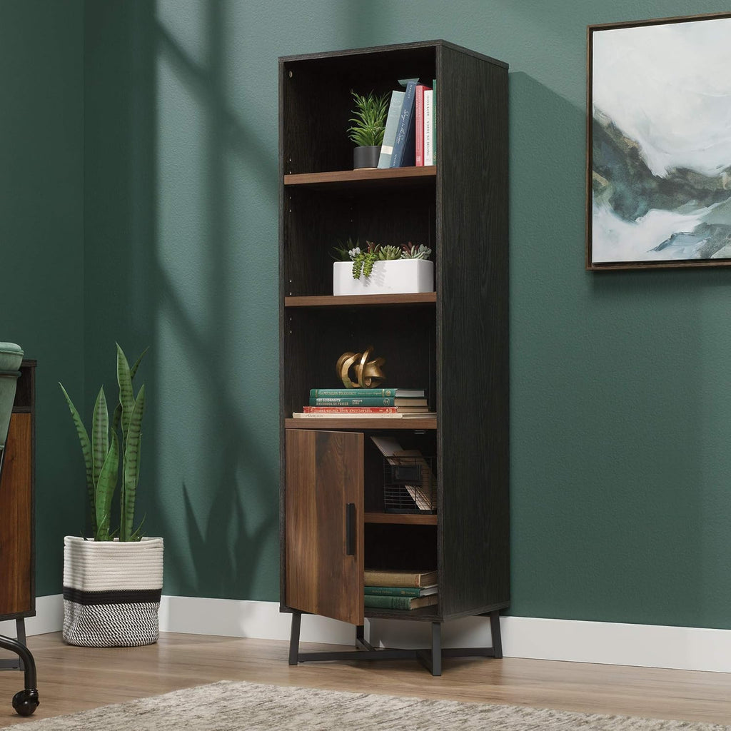 Brew Oak Finish Bookcase with Door J715456