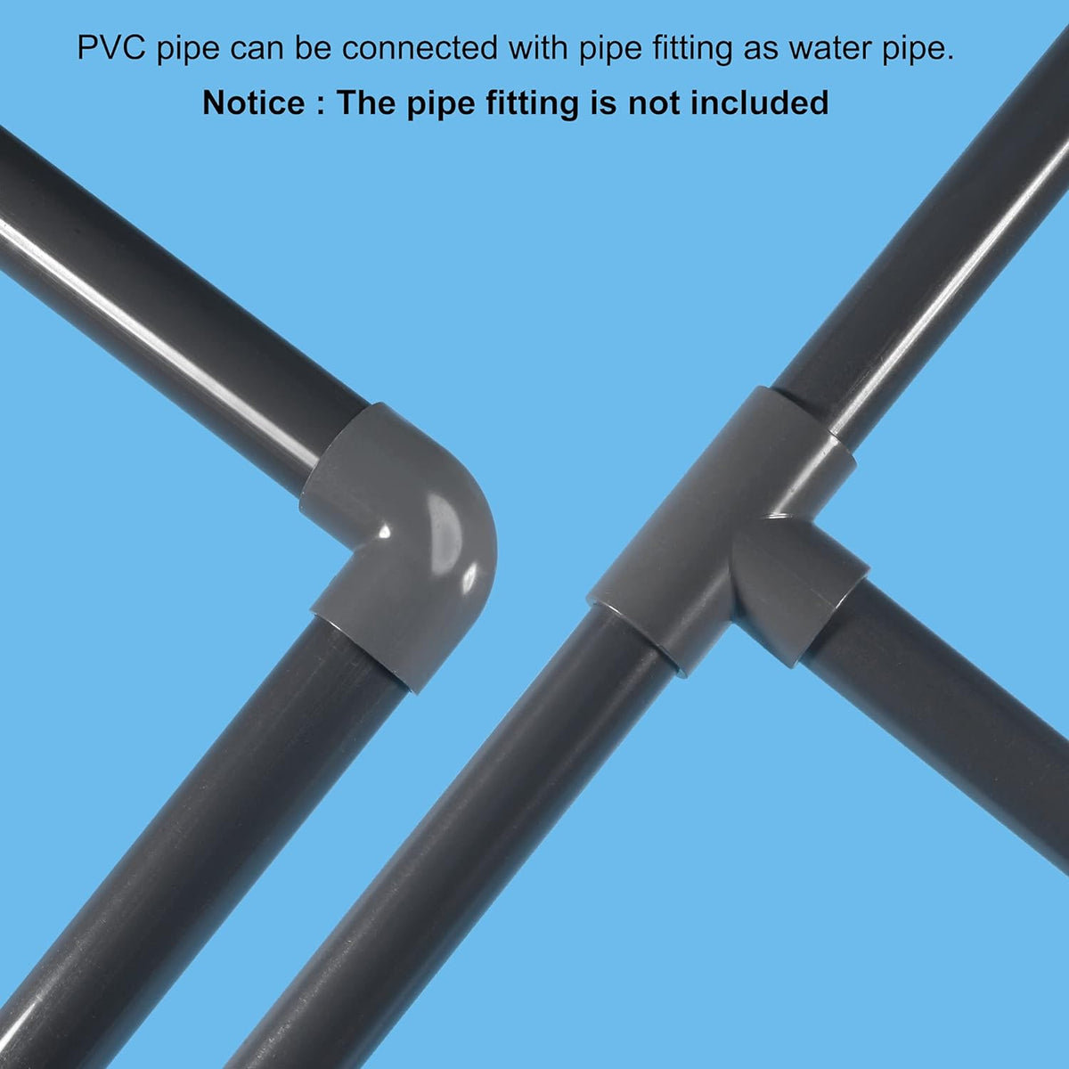 PVC Rigid Round Pipe 81.4mm ID 90mm OD 330mm Light Grey N141