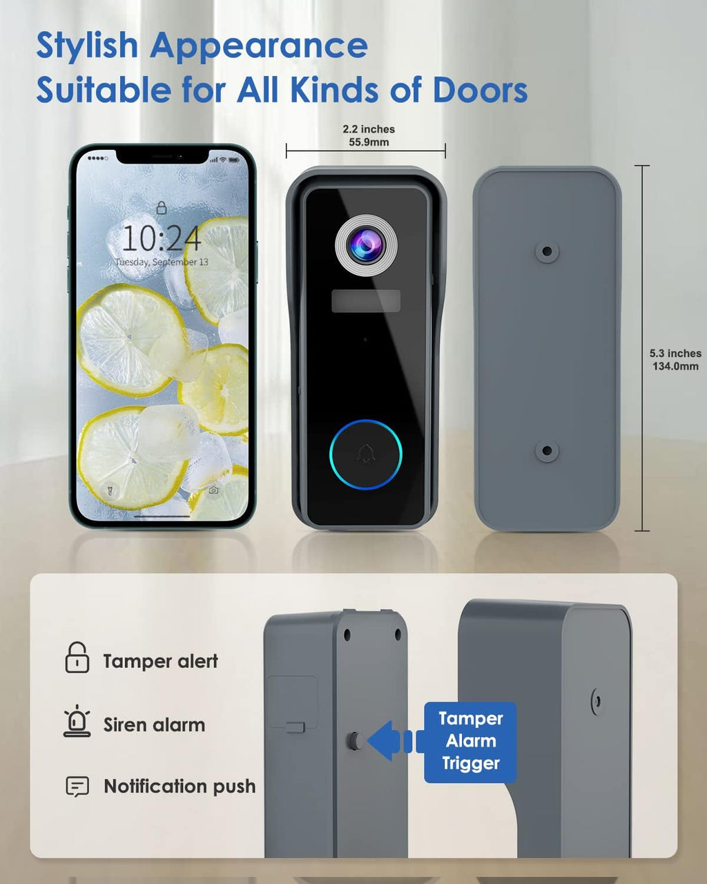 1080P HD Wireless Video Doorbell Camera with Chime W240