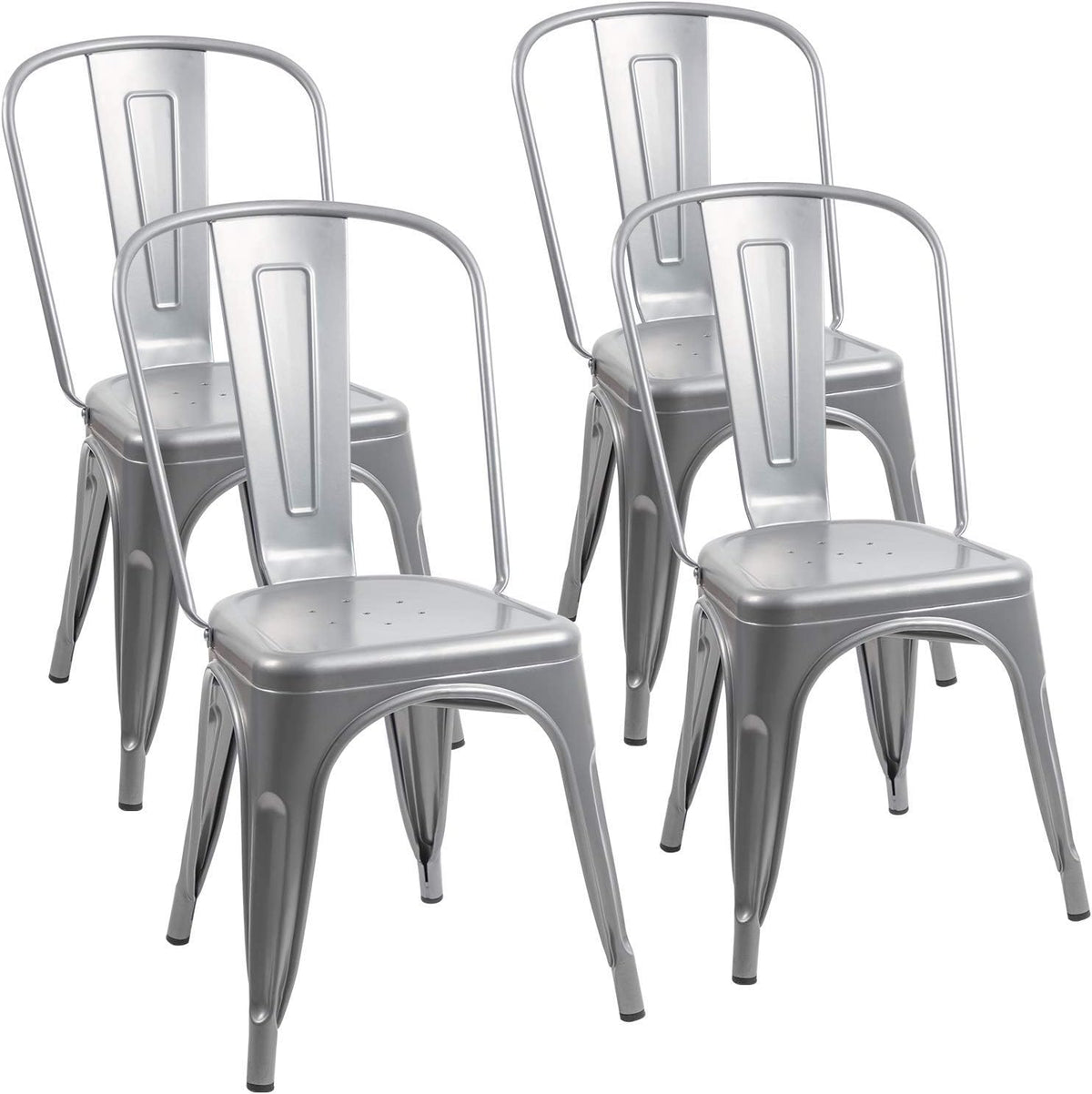 Metal Dining Chairs Set of 4 (Black) L572006