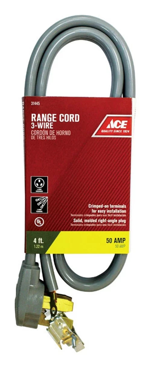 4 ft. Gray Flat Range Cord J322