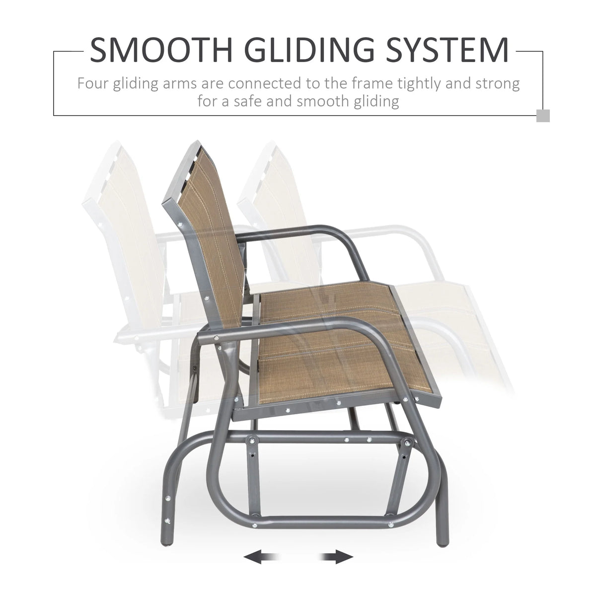 Brown Mesh Outdoor Glider Bench E33713
