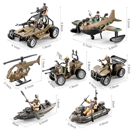 78-in-1 Army Men Toys Set with Military Truck Helicopter Kayak Boat Motorcycle Action Figures V264