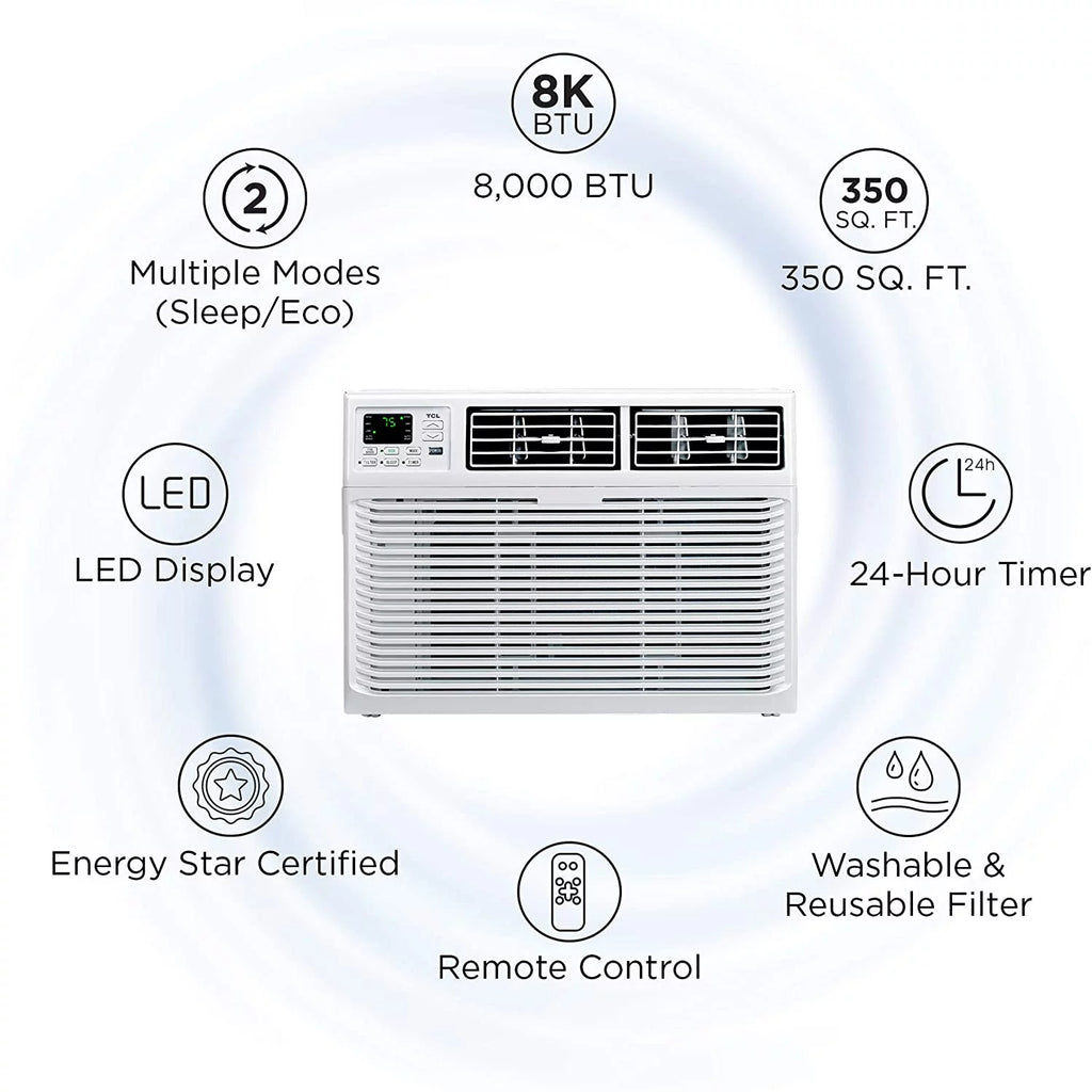 8,000 BTU 3 Fan Speed Window Air Conditioner H605