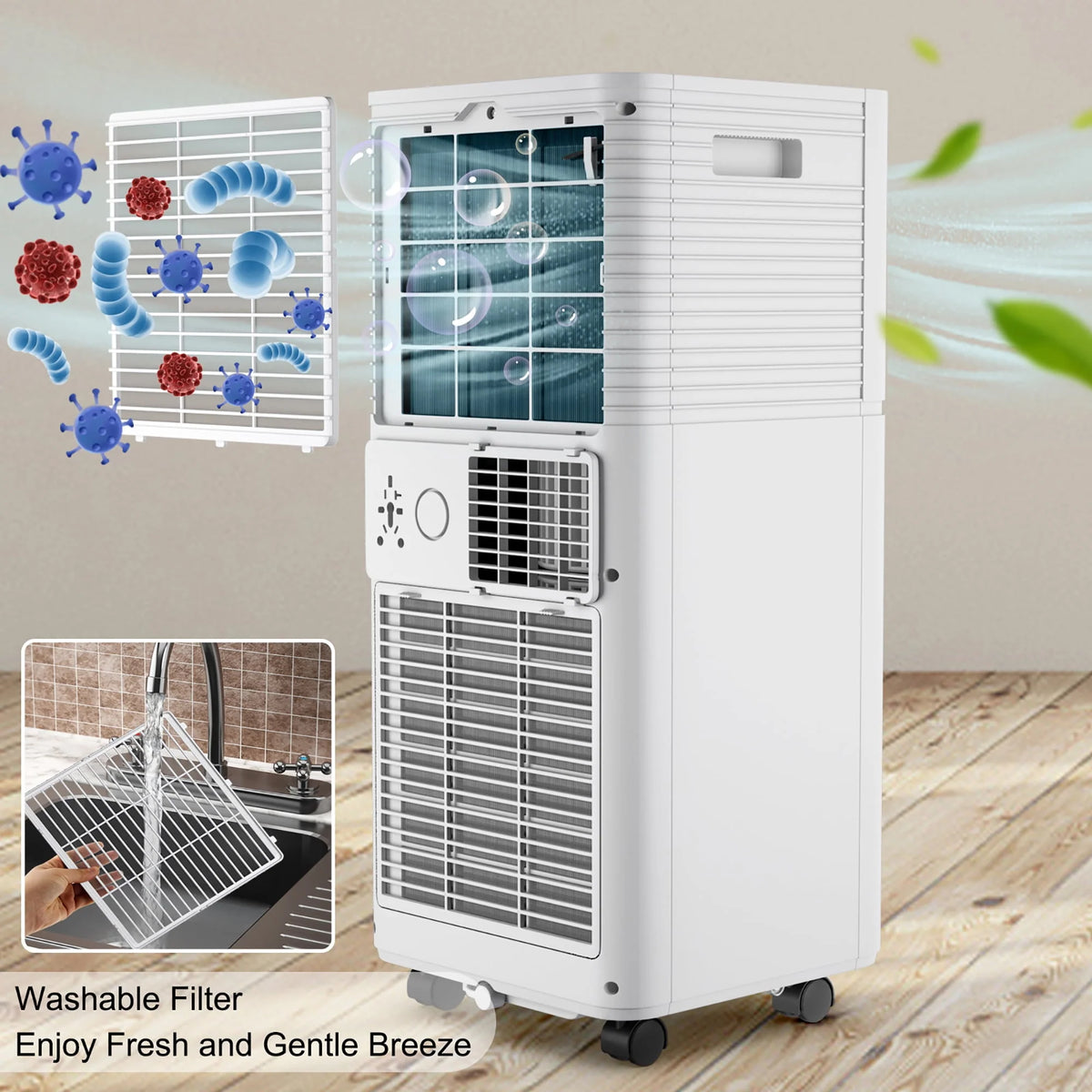 5000 BTU Portable Air Conditioner 3-in-1 Black S75956