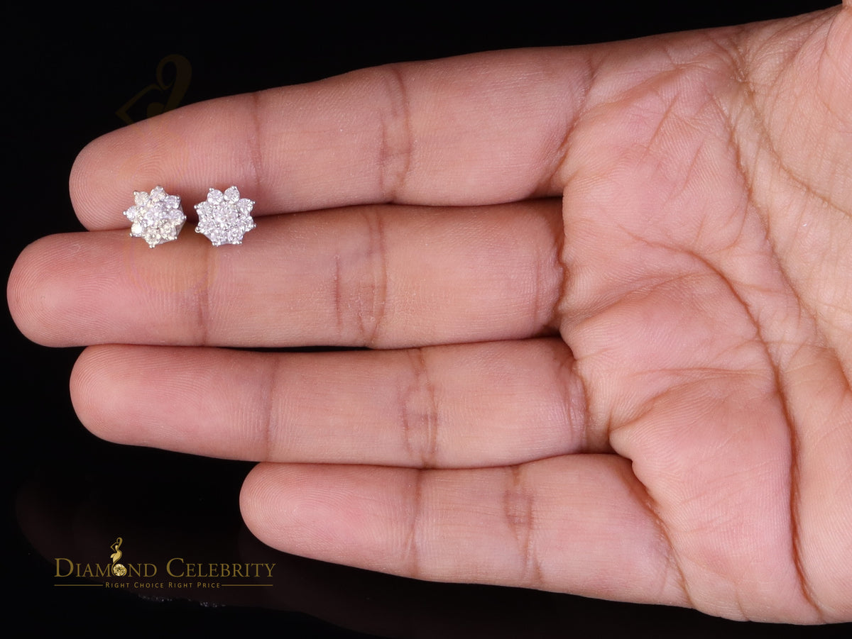 925 Silver Moissanite Round Stud Earrings M1292