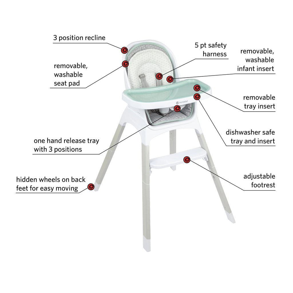 Reclining Highchair with 8 Modes of Use Q35096