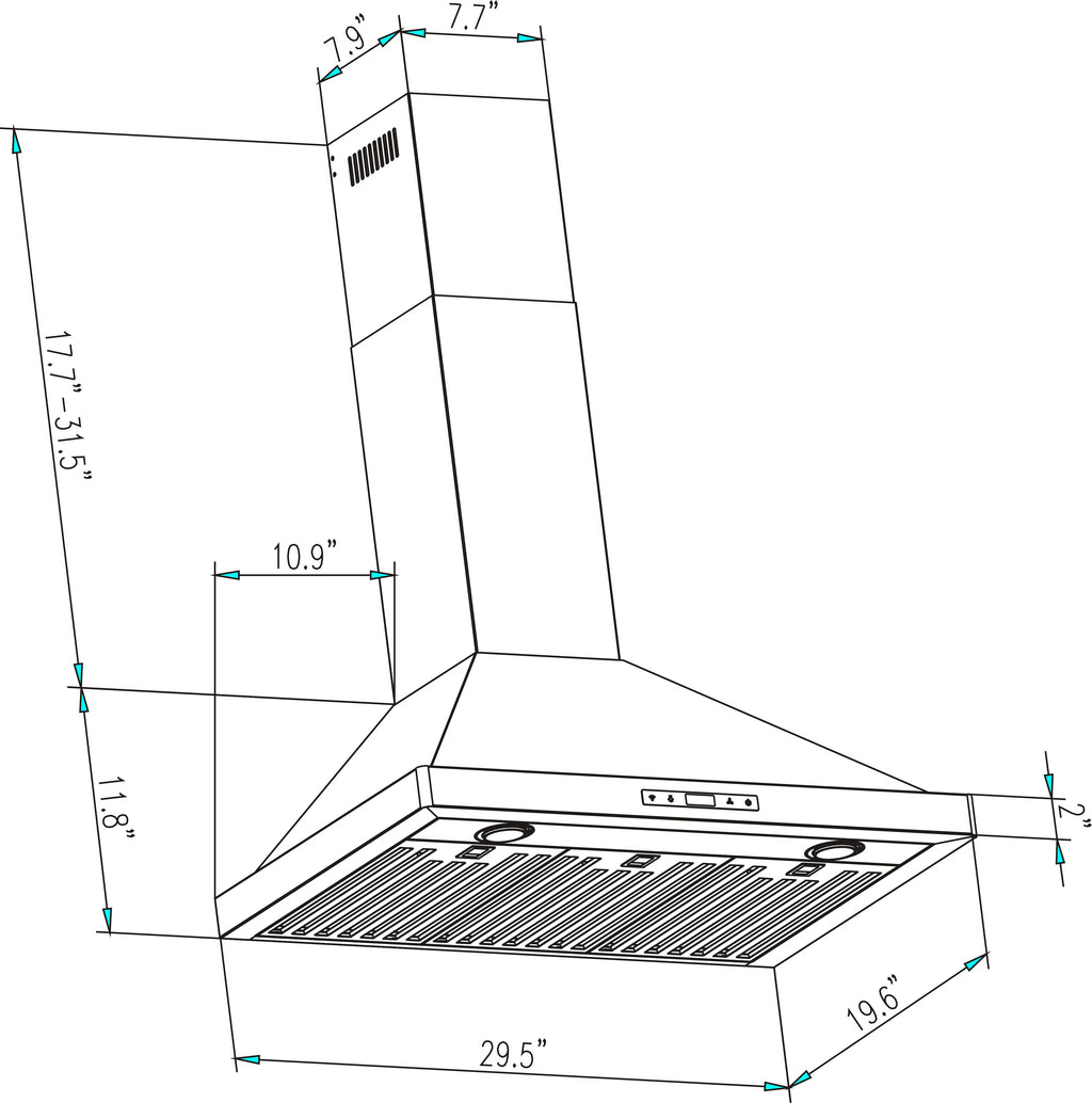 30" Gas Cooktop and 30" Wall Mount Range Hood E883