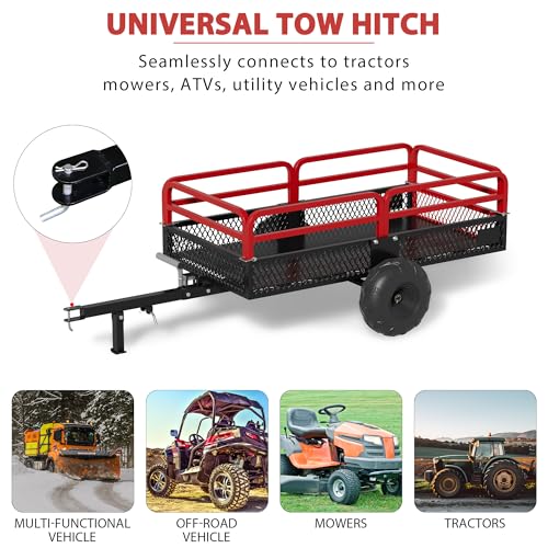 Heavy Duty Steel Dump Cart Utility Trailer with Removable Sides S627