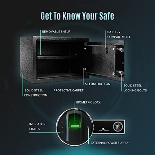 Biometric Fingerprint Safe Box with Electronic Lock M656080