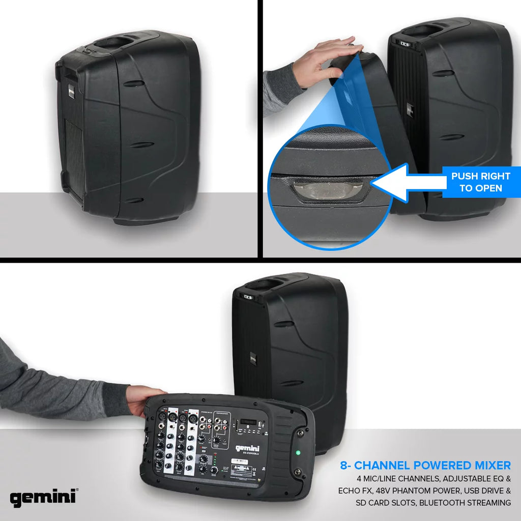 Bluetooth Portable PA System with Detachable Powered Mixer K503344