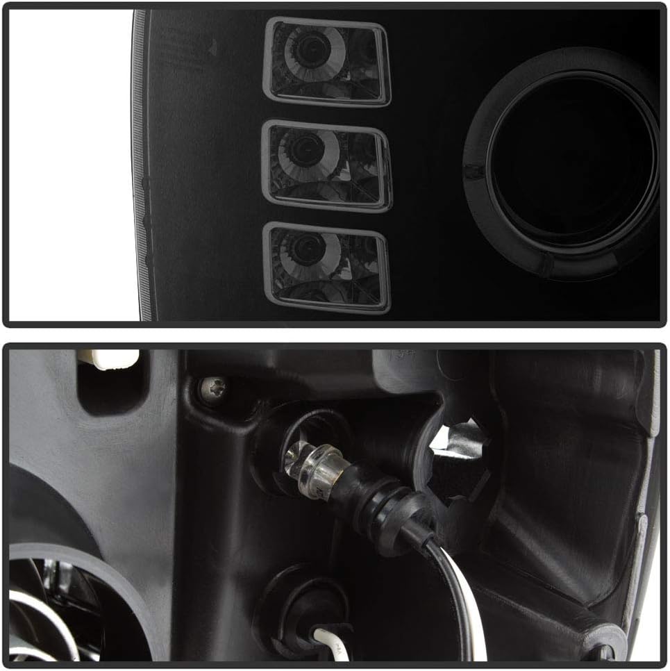 Black Smoked LED Projector Headlights for Pickup Truck B5030