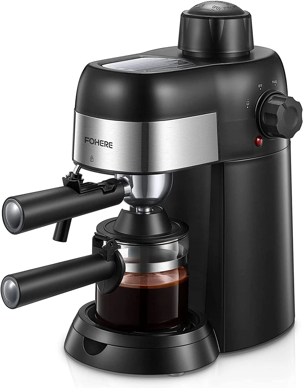 Black 3.5 Bar 4 Cup Steam Espresso Machine with Milk Frother X85730
