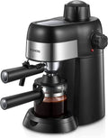 Black 3.5 Bar 4 Cup Steam Espresso Machine with Milk Frother X85730