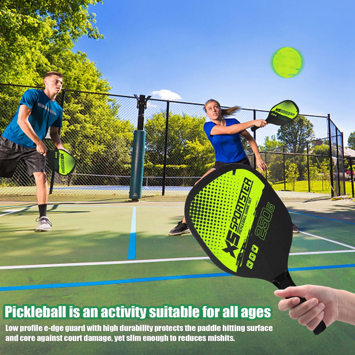 Pickleball Rackets Set of 2 Rackets and 4 Pickleballs M5541
