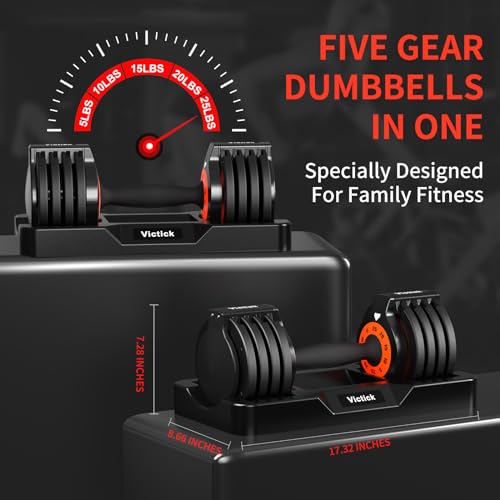 25/55lb Pair Adjustable Dumbbells Set with Anti-Slip Metal Handle F3213