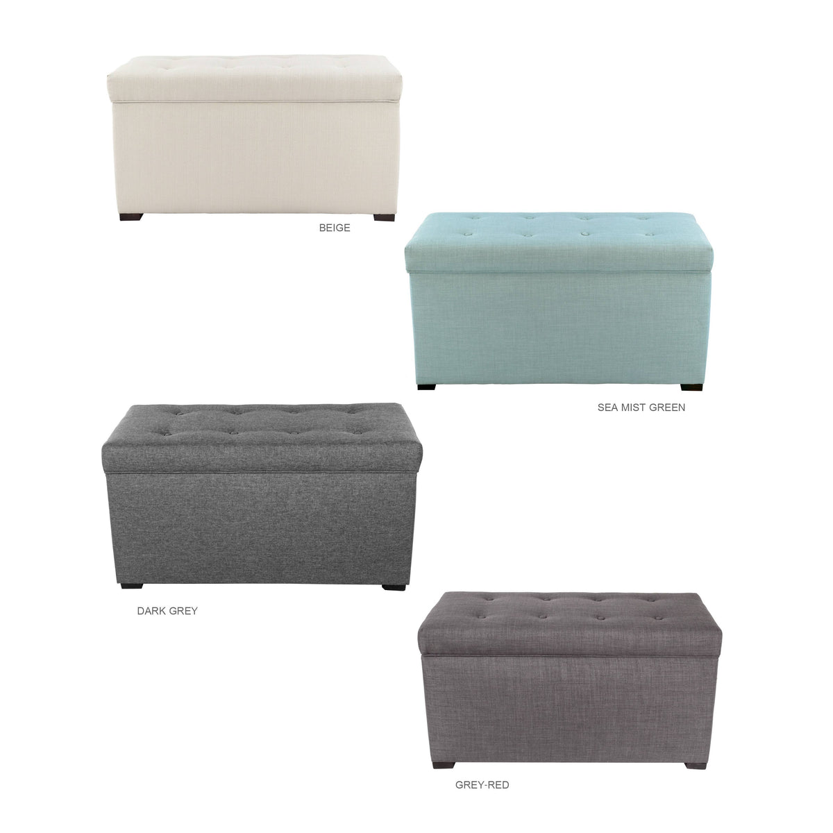 Beige Tufted Storage Bench S946