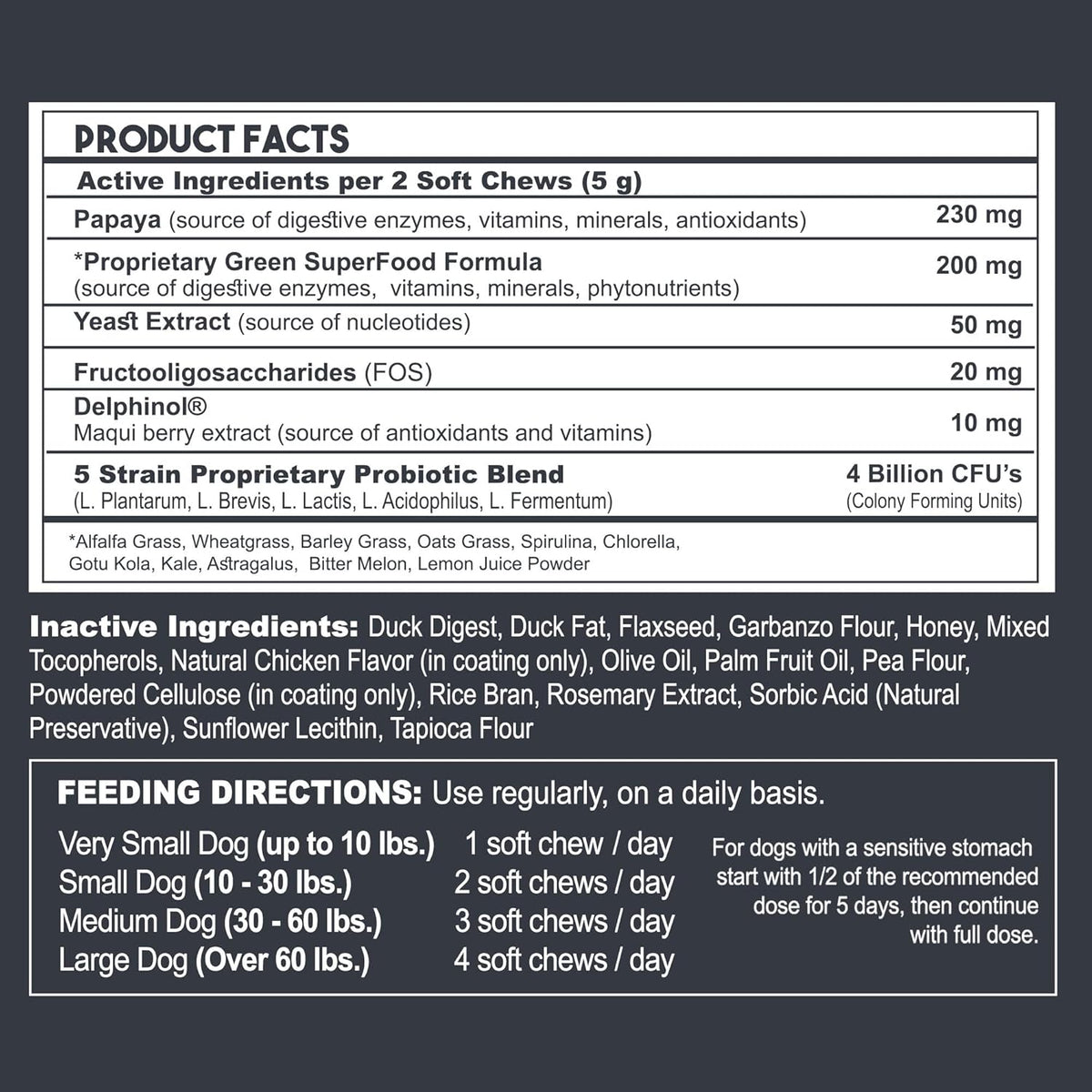 Probiotics for Dogs with Natural Digestive Enzymes, 4 Bill CFUs/2 Soft Chews, 60 Count J97259