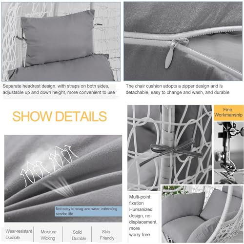 Blue Double Sided Pattern Hanging Egg Chair Cushion with Zipper N96945