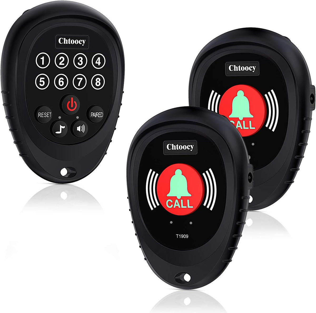 Rechargeable Wireless Caregiver Pager 1000 Feet Range 3 Call Buttons and 1 Receiver White L31147
