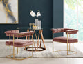 Velvet Dining Side Chair with Gold Plated Metal Base W76595