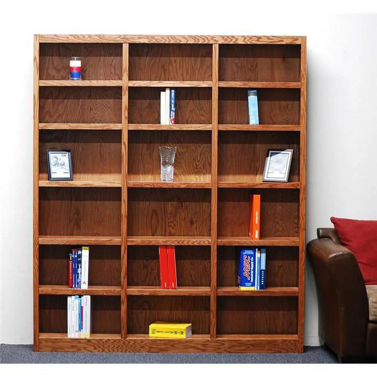 Dry Oak Finish Wall Storage Unit Bookcase T193344