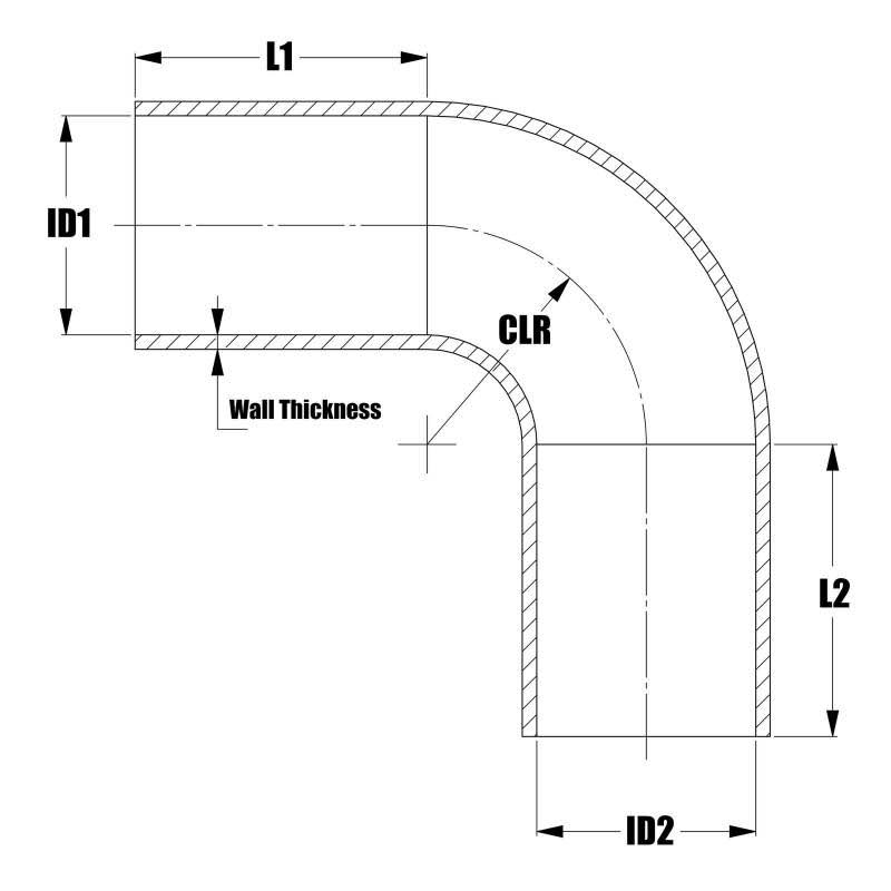 Black 90 Degree Silicone Elbow Coupler Hose G4632