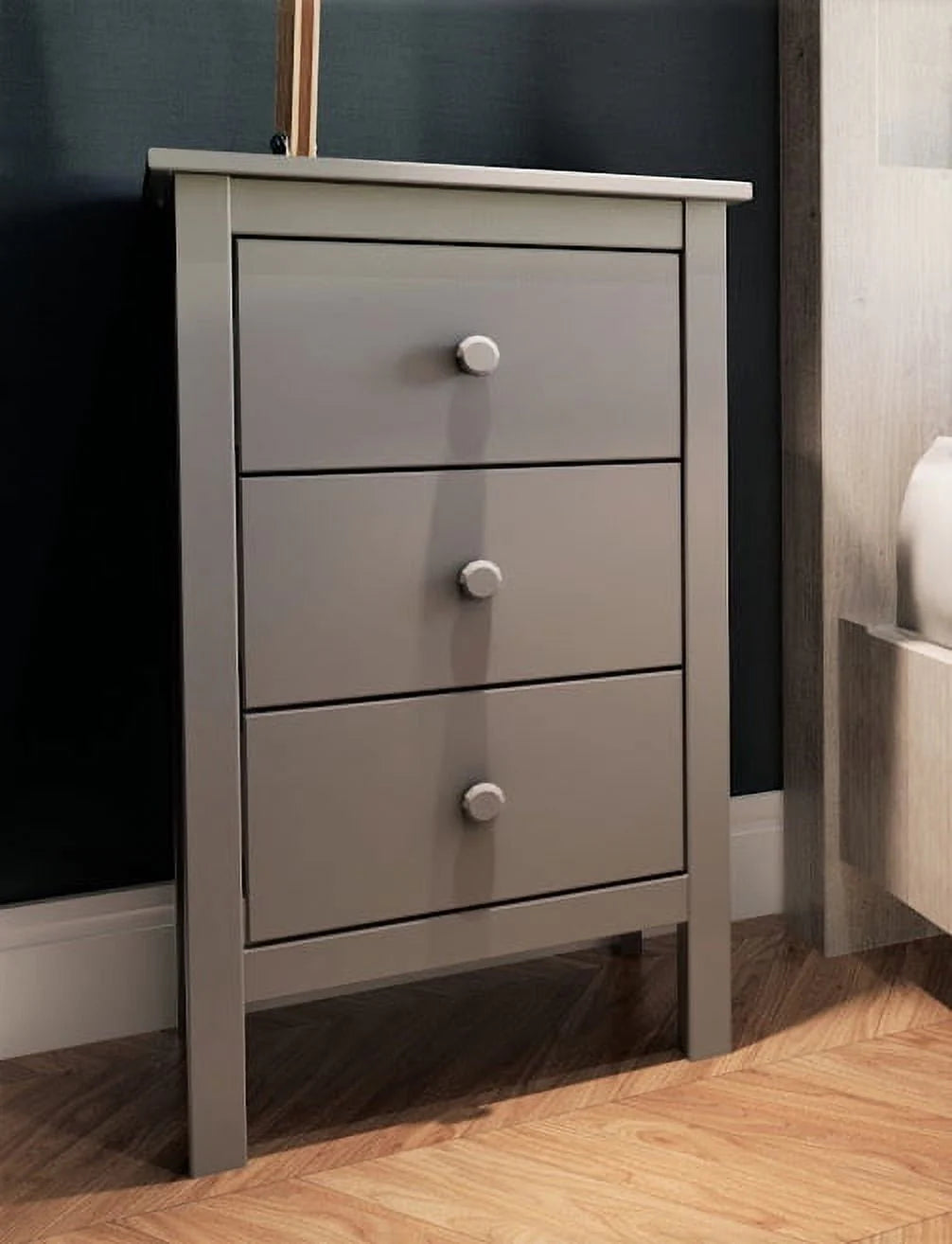 White 3 Drawer Extra Tall Nightstand S288713