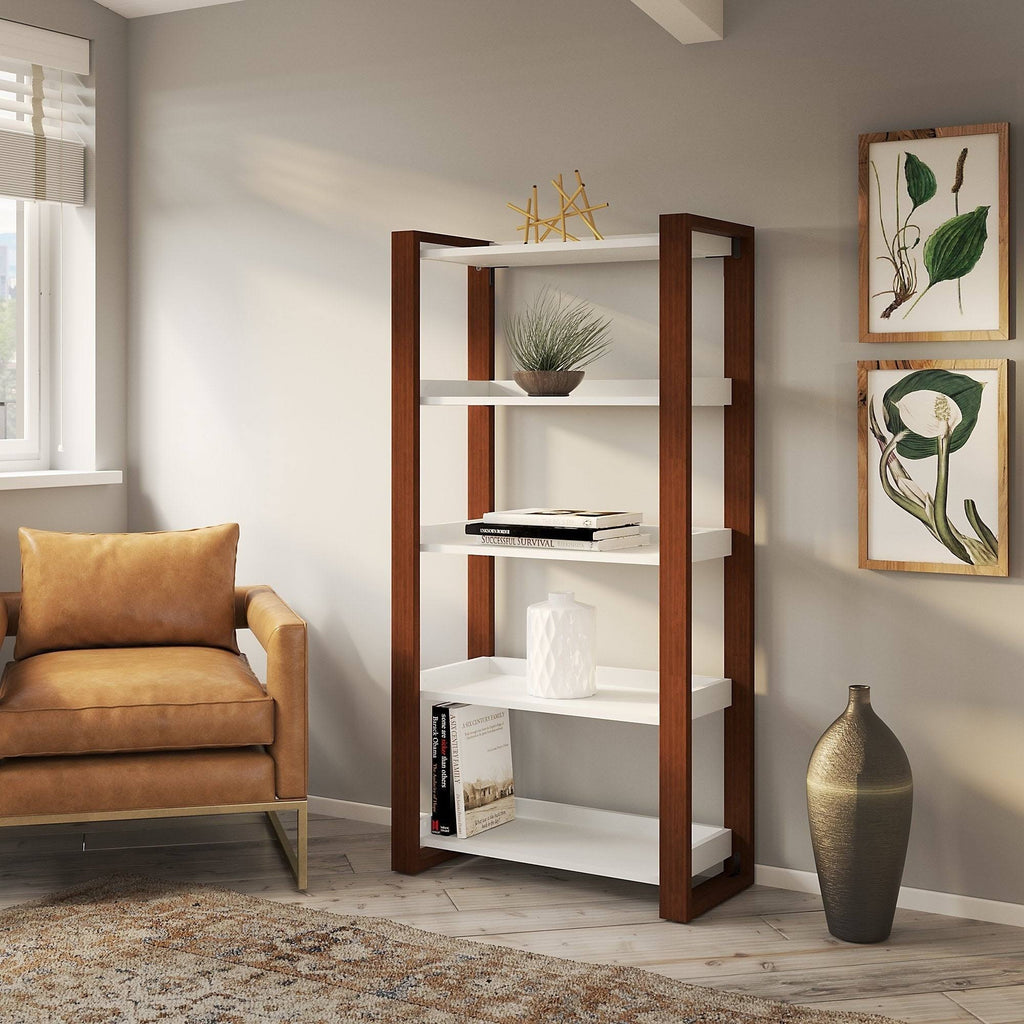 White 5 Shelf Bookcase J581