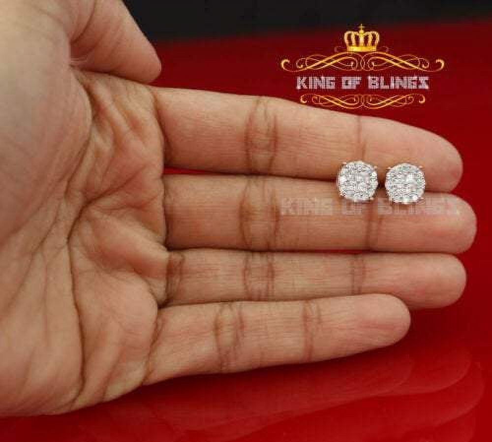 10k Yellow Gold Finish Silver Stud Earrings With Lab Created Diamond B83894