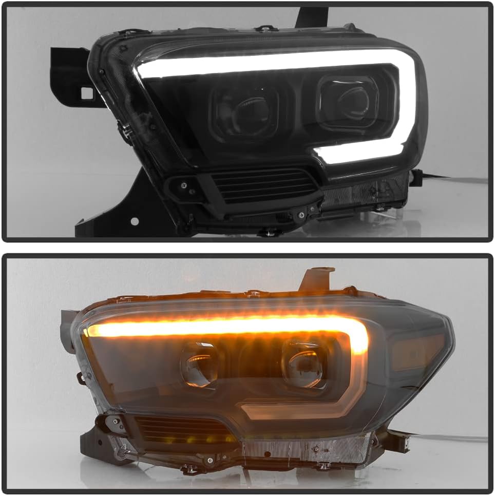 Black Smoked LED Sequential DRL Headlamps S525391