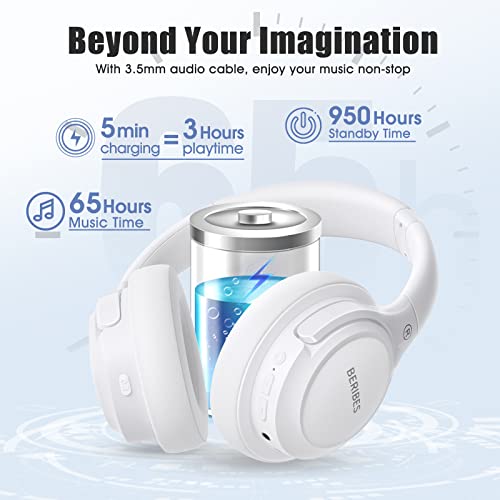 Bluetooth Headphones Over Ear, 65H Playtime, 6 EQ Music Modes, Wireless Headphones with Microphone, Foldable Lightweight Headsets, Deep Bass I77464