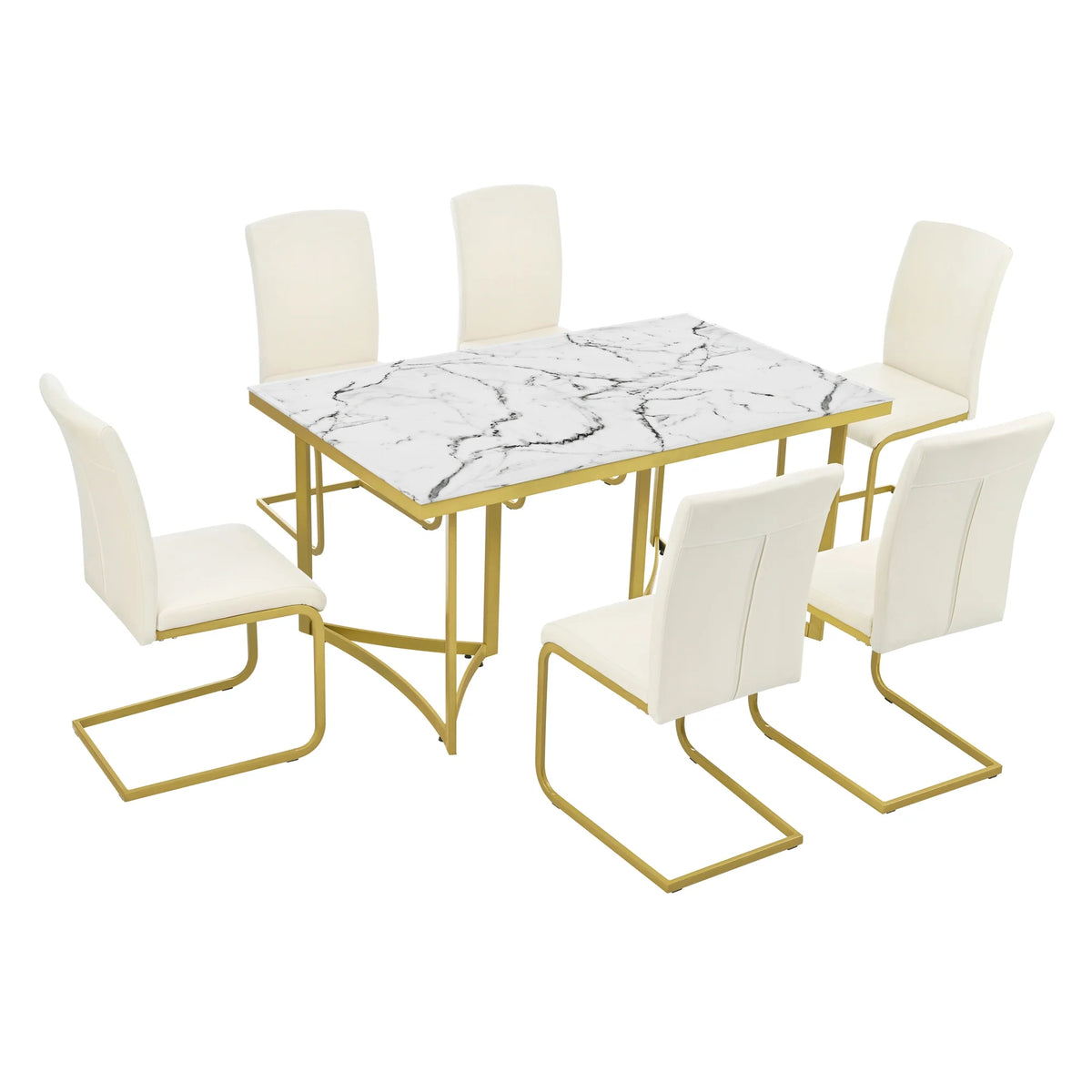 7-Piece Modern Dining Table Set J439