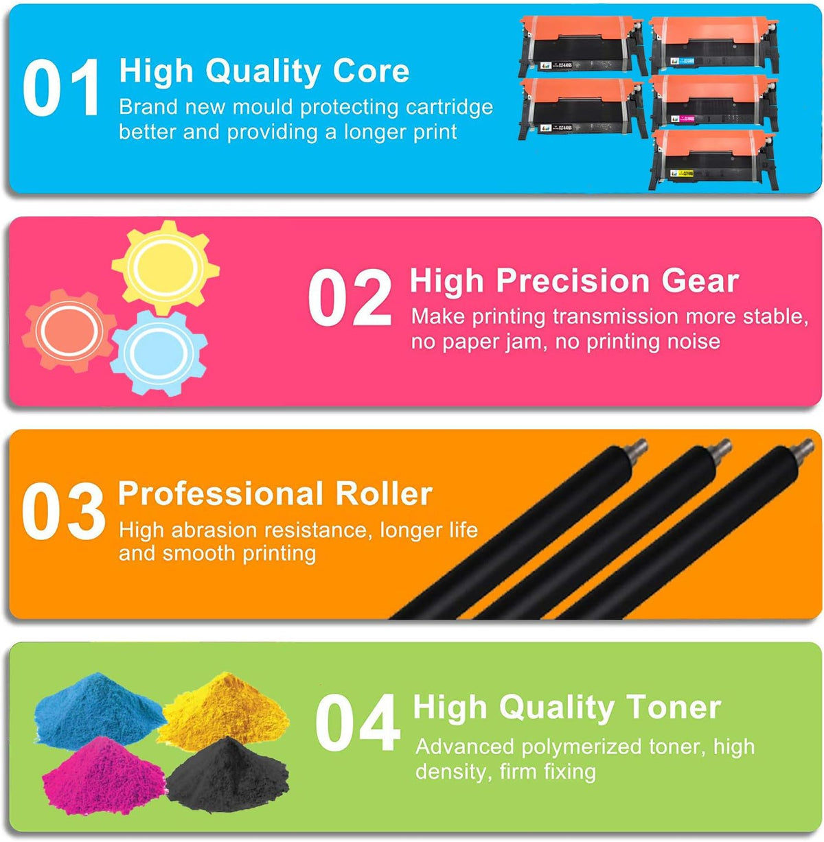 5 Pack Compatible Toner Cartridges 2xBK+CYM Q7036