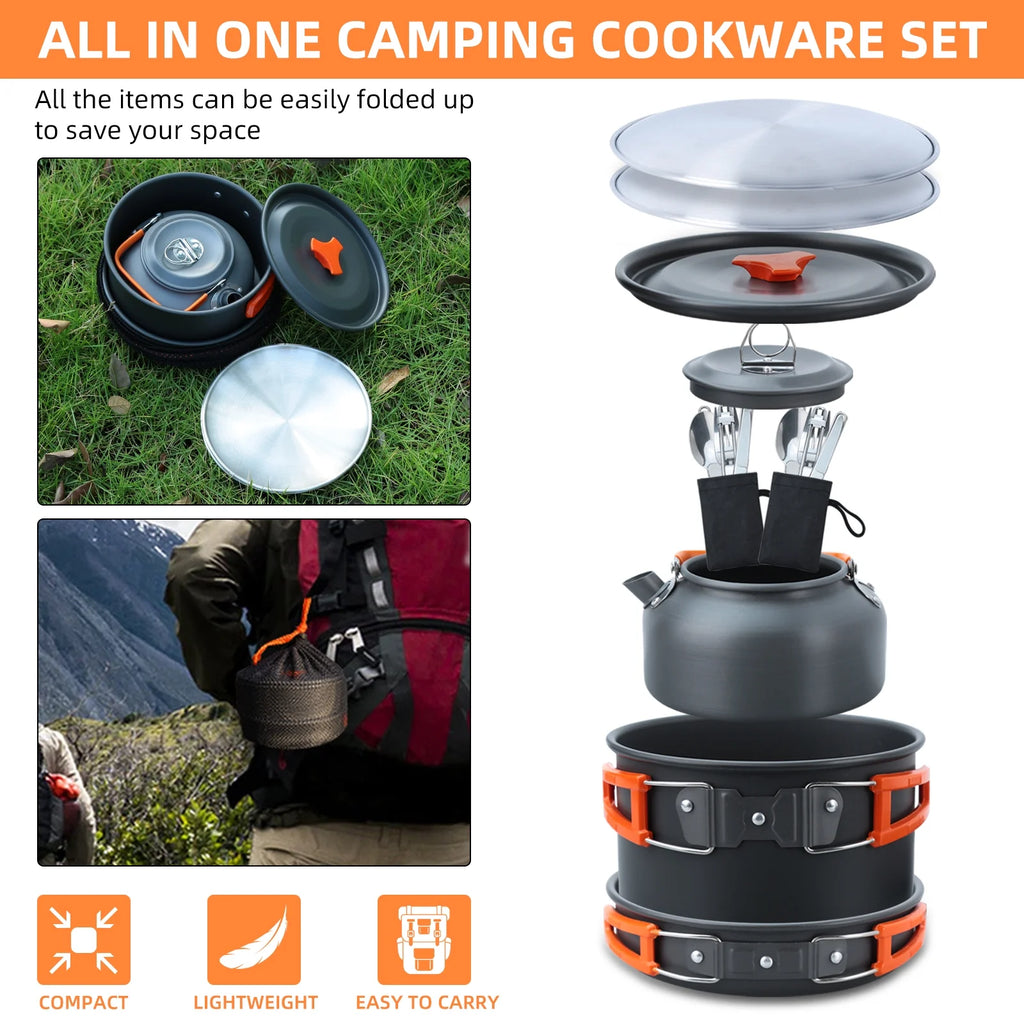 16pcs Camping Cookware Set L95226