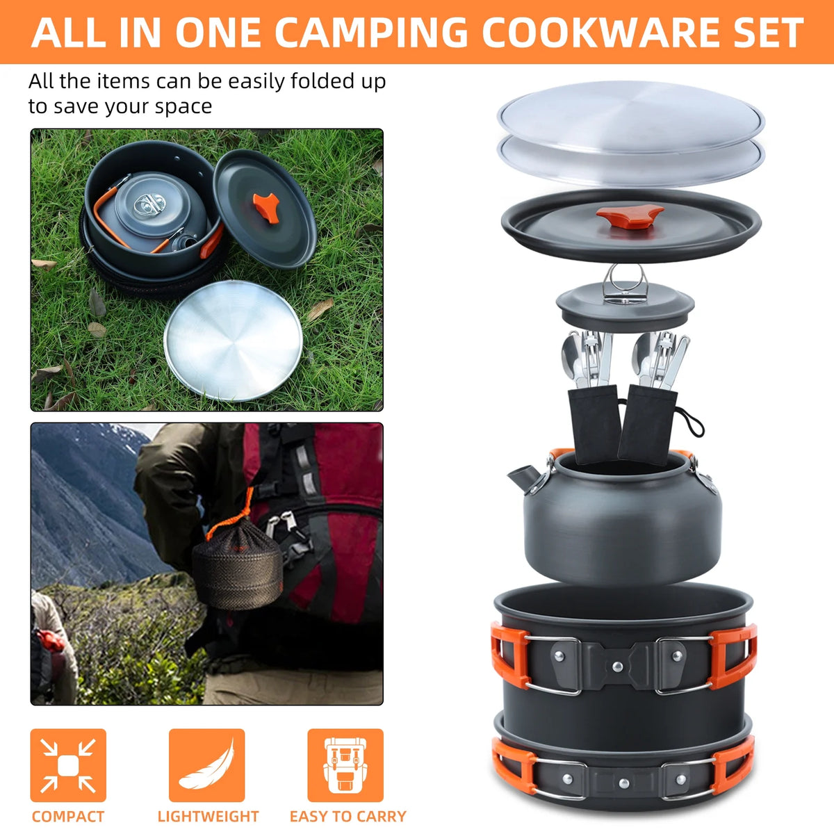 16pcs Camping Cookware Set L95226