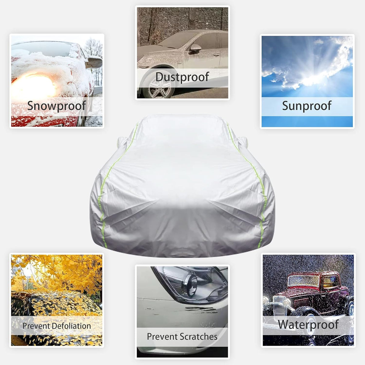 Waterproof All Weather Car Cover with Zipper W993381