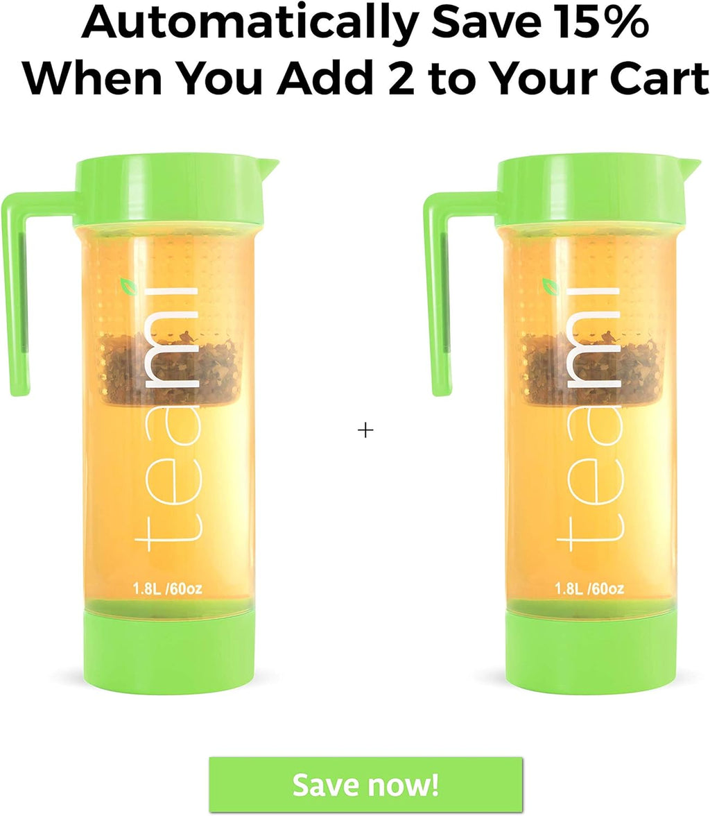 Green 60 Ounces Tea Pitcher With Lid I576