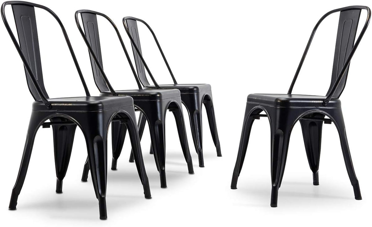 Set of 4 Stackable Metal Dining Chair X3588