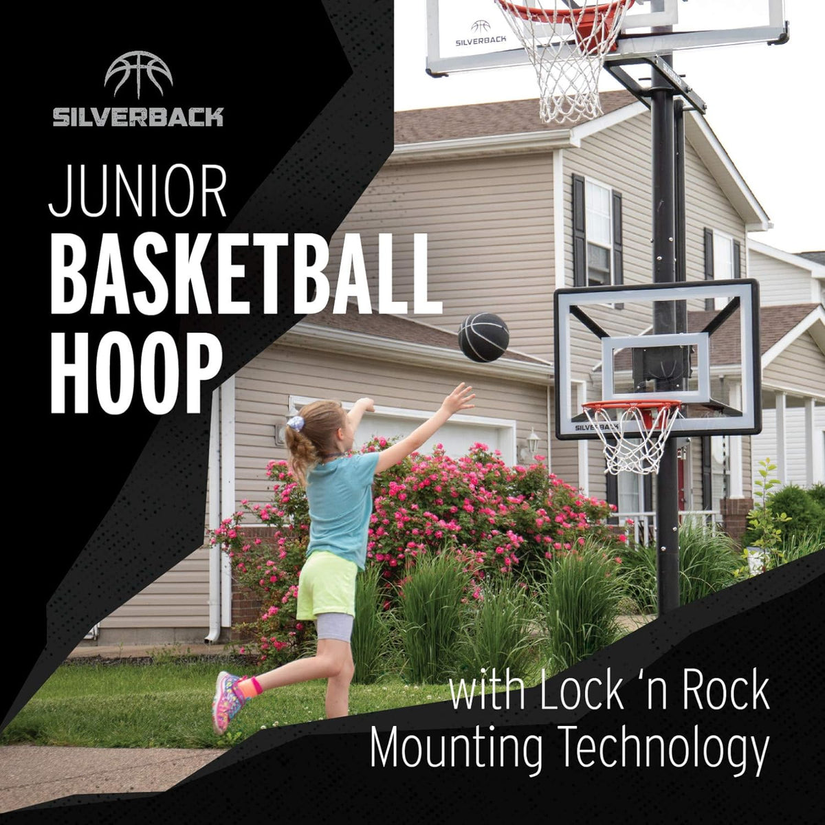 Youth Basketball Hoop with Mounting Technology, Black N688