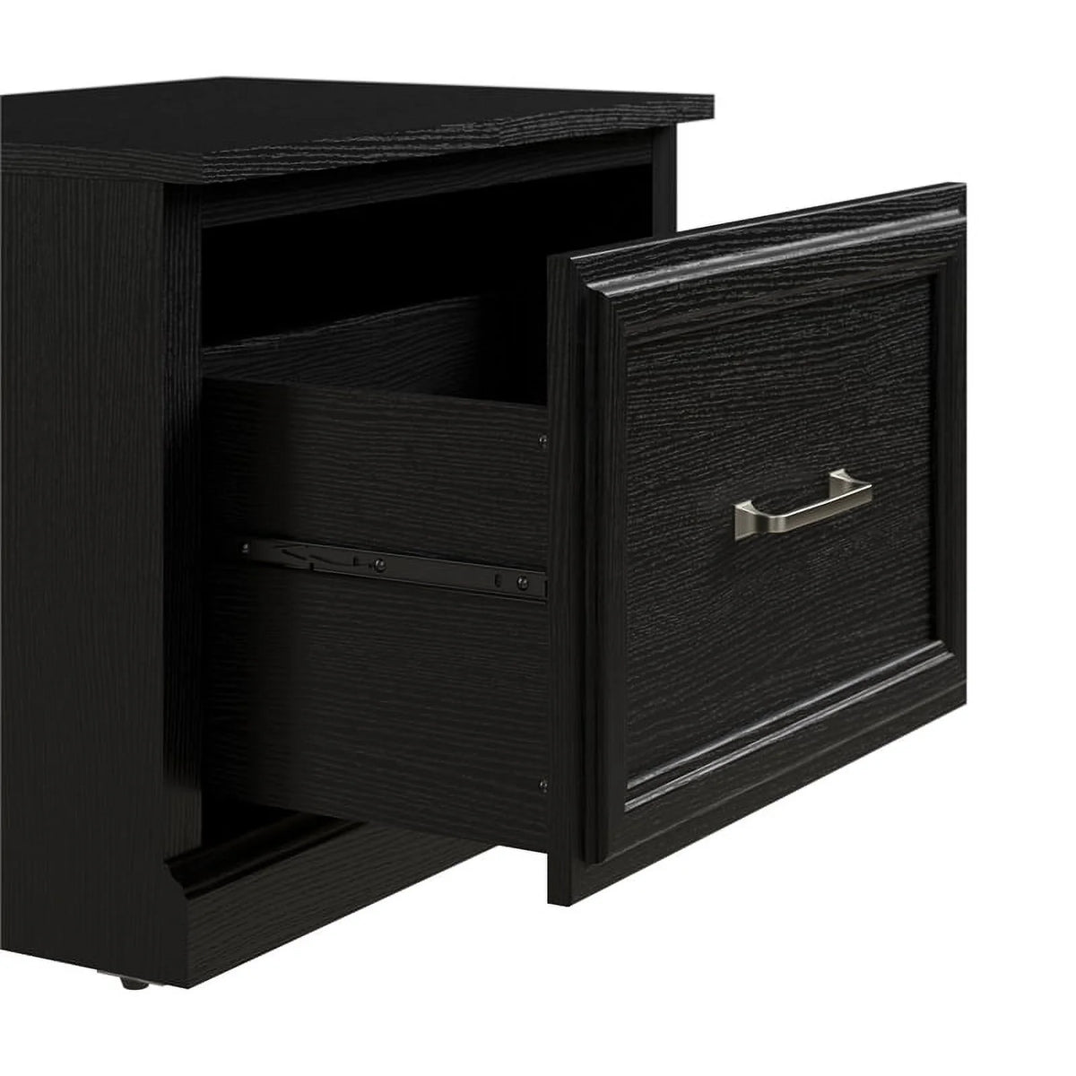 Black Oak Shoe Bench with Drawer B6253