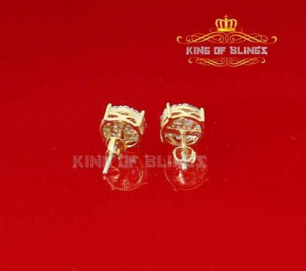 10k Yellow Gold Finish Silver Stud Earrings With Lab Created Diamond B83894